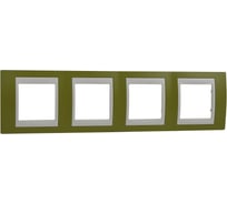 Горизонтальная рамка 4-ая Systeme Electric Unica Хамелеон Фисташковый/Бежевый MGU6.008.566