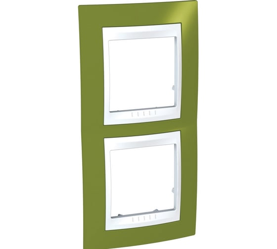 Вертикальная рамка 2-ая Systeme Electric Unica Хамелеон Фисташковый/Белый MGU6.004V.866 1