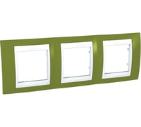 Горизонтальная рамка 3-ая Systeme Electric Unica Хамелеон Фисташковый/Белый MGU6.006.866