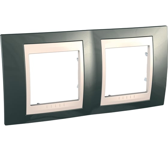 Горизонтальная рамка 2-ая Systeme Electric Unica Хамелеон Шампань/Бежевый MGU6.004.524 1