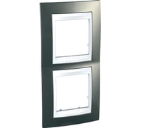 Вертикальная рамка 2-ая Systeme Electric Unica Хамелеон Шампань/Белый MGU6.004V.824