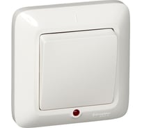 Выключатель Systeme Electric 1-кл. СП Прима 10А с инд. бел. SchE ВС1У-115 VS1U-115-B ВС1У-115-б