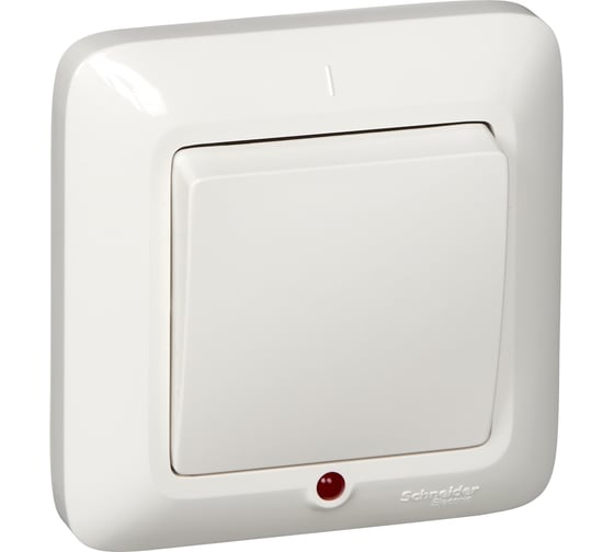 Выключатель Systeme Electric 1-кл. СП Прима 10А с инд. бел. SchE ВС1У-115 VS1U-115-B ВС1У-115-б