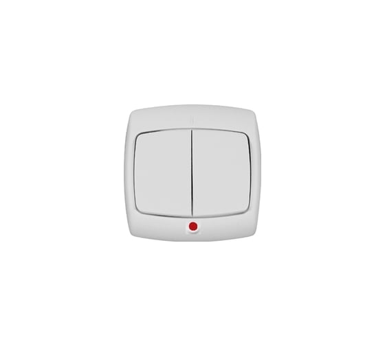 Выключатель Systeme Electric 2-кл. СП Рондо 6А с индик. бел. SchE С56-051 S56-051-BI С56-051-би 1