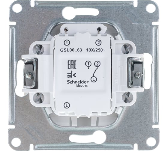 Механизм переключателя Systeme Electric 1-кл GLOSSA с подсветкой белый SchE GSL000163