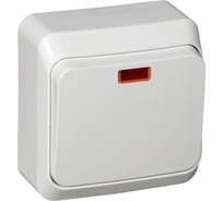 Переключатель 1-клавишный Systeme Electric (Schneider Electric) Этюд, 10 А, с индикацией, белый BA10-007B