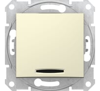 Перекрестный 1-клавишный переключатель Systeme Electric Sedna Беж с подсветкой 10А SE SDN0501147