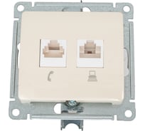 Механизм розетки Systeme Electric телеф.+комп. 2-м RJ11+RJ45 GLOSSA беж. SchE GSL000285