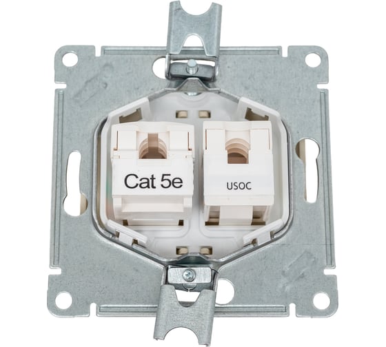 Механизм розетки Systeme Electric телеф.+комп. 2-м RJ11+RJ45 GLOSSA беж. SchE GSL000285