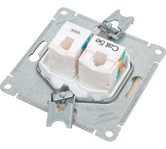 Механизм розетки Systeme Electric телеф.+комп. 2-м RJ11+RJ45 GLOSSA беж. SchE GSL000285
