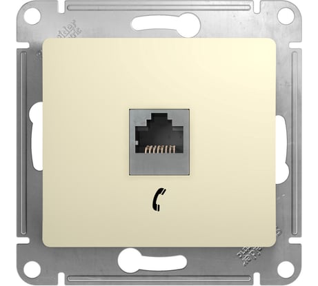 Механизм телефонной розетки Systeme Electric (Schneider Electric) GLOSSA, RJ11, бежевый GSL000281T