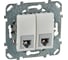Телефонная розетка Systeme Electric Unica Беж 2-ая 4 контакта MGU5.9090.25ZD 1