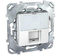 Телефонная розетка Systeme Electric Unica Бел 1-ая 6 контактов с полем для надписи MGU5.493.18ZD