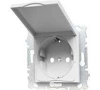 Розетка Metronex Electric Palermo одинарная с заземлением с крышкой без рамки FRZ00070026BEL