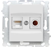 Розетка Metronex Electric Палермо для сетевого кабеля lan + tv двойная без рамки FRZTV030104BEL