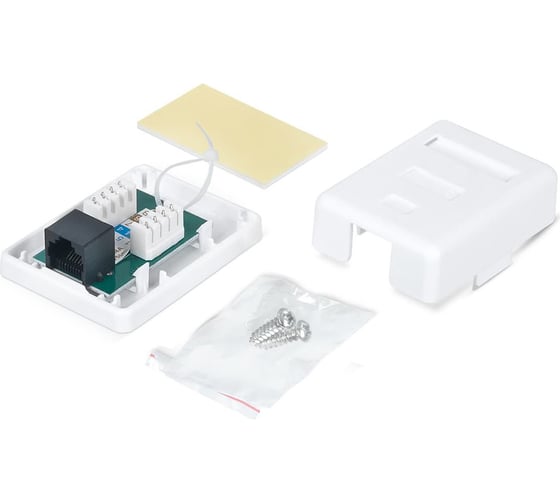 Настенная компьютерная розетка Ripo 1 порт, cat.6(класс е), 250мгц, rj45/8p8c, dual idc t568a/b, неэкр, белая 003-500051