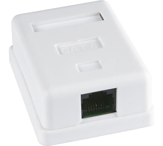 Настенная компьютерная розетка Ripo 1 порт, cat.6(класс е), 250мгц, rj45/8p8c, dual idc t568a/b, неэкр, белая 003-500051