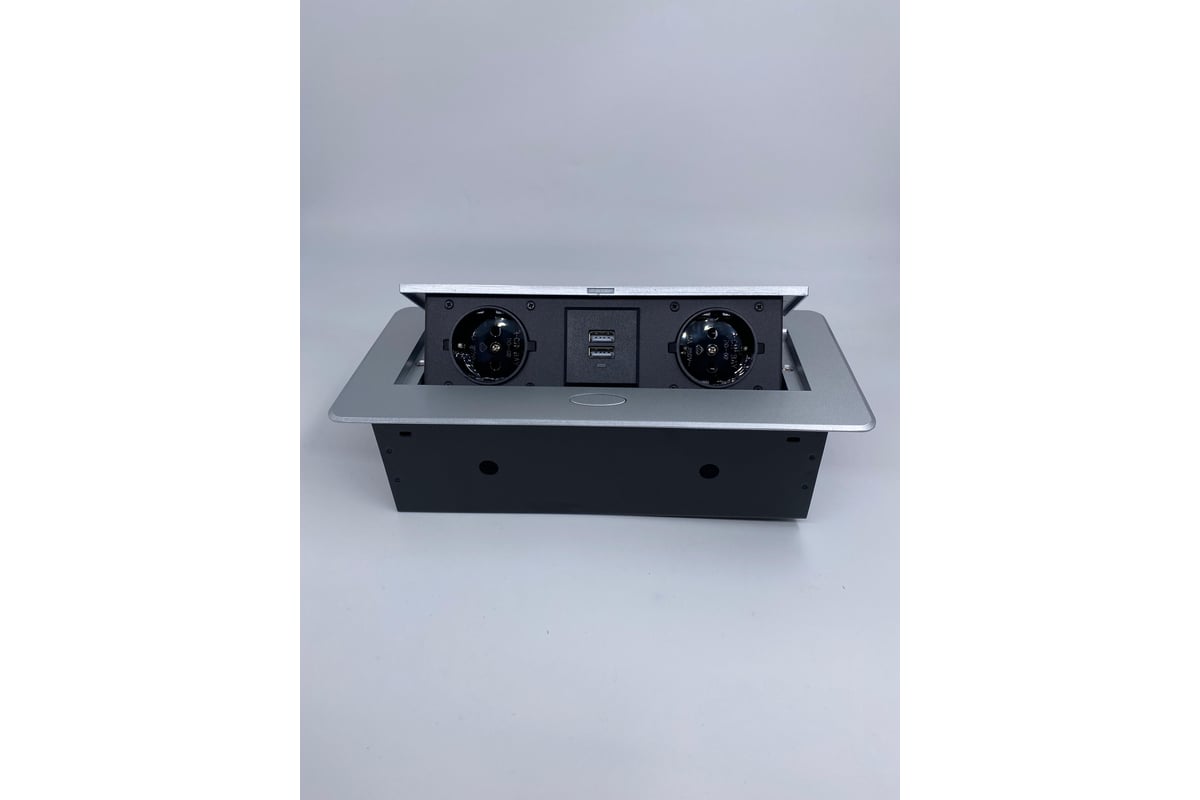 Встраиваемая выдвижная розетка для столешницы с usb Inrior TORO-88-80 ...