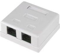 Настенная розетка Ripo 2 портa, cat.5e (класс d), 100мгц, rj45/8p8c, 110, t568a/b, неэкранированная 003-500048