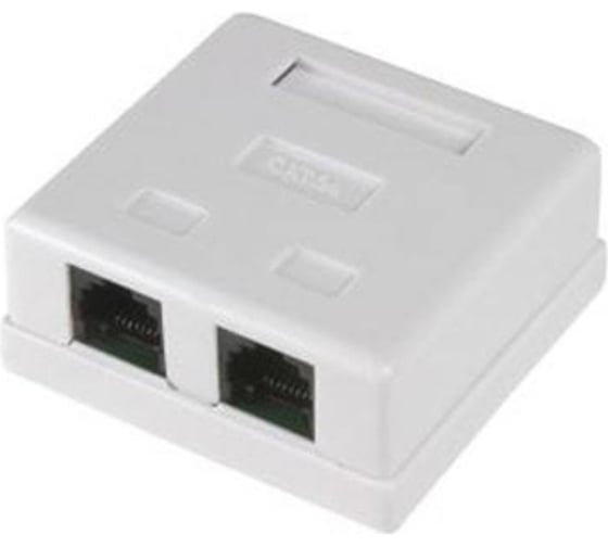 Настенная розетка Ripo 2 портa, cat.5e (класс d), 100мгц, rj45/8p8c, 110, t568a/b, неэкранированная 003-500048
