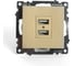 Механизм 2-местной usb розетки STEKKER 250в, 2,1а, серия катрин, золото, gls10-7115-08, 49229 1