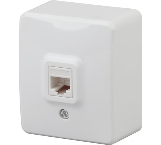 Телефонная розетка ЭРА 11-3202-01 RJ11, ОУ, IP20, Эксперт, белый Б0020727
