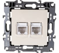 Информационная двойная розетка ЭРА 12-3108-02 2XRJ45, IP20, 12, слоновая кость Б0014730
