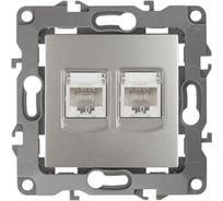 Информационная двойная розетка ЭРА 12-3108-15 2XRJ45, IP20, 12, перламутр Б0019357