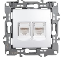 Информационная двойная розетка ЭРА 12-3108-03 2XRJ45, IP20, 12, алюминий Б0014731