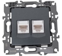 Информационная двойная розетка ЭРА 12-3108-12 2XRJ45, IP20, 12, графит Б0019354