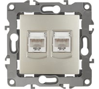 Информационная двойная розетка ЭРА 12-3108-04 2XRJ45, IP20, 12, шампань Б0014732