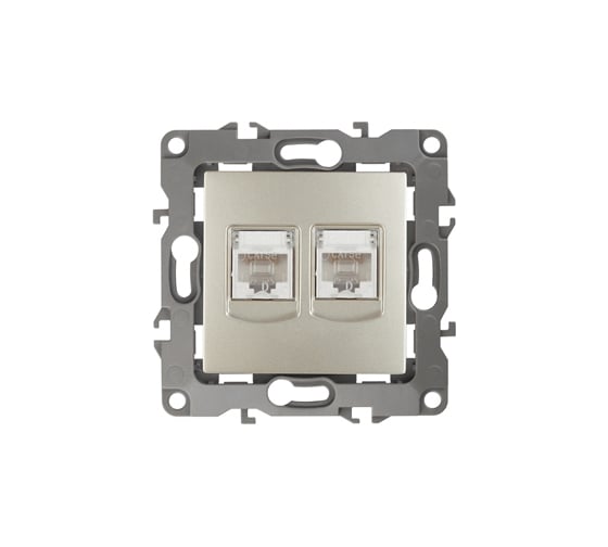 Информационная двойная розетка ЭРА 12-3108-04 2XRJ45, IP20, 12, шампань Б0014732