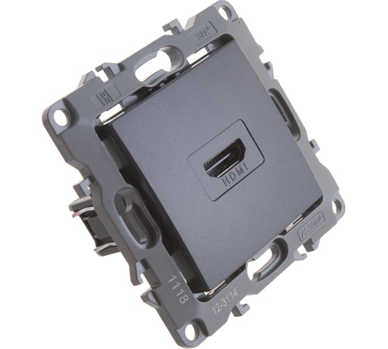 Розетка ЭРА 12-3114-05 HDMI, IP20, 12, антрацит Б0027485