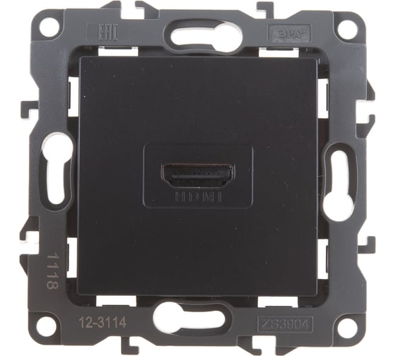 Розетка ЭРА 12-3114-05 HDMI, IP20, 12, антрацит Б0027485