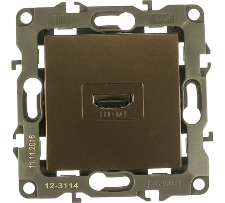 Розетка ЭРА 12-3114-13 HDMI, IP20, 12, бронза Б0027488