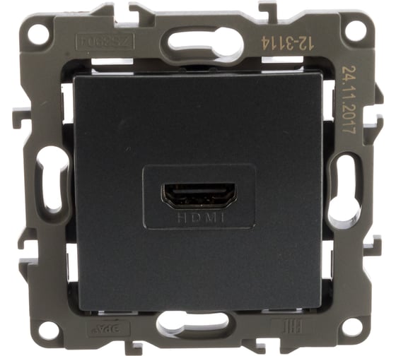 Розетка ЭРА 12-3114-12 HDMI, IP20, 12, графит Б0027487