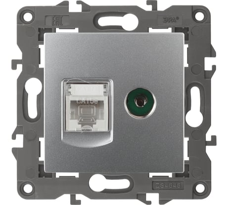 Розетка ЭРА 14-3110-03 RJ45 TV, IP20, алюминий Б0034316