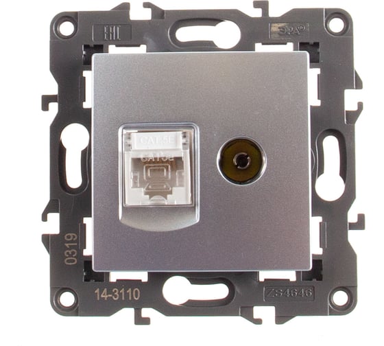 Розетка ЭРА 14-3110-03 RJ45 TV, IP20, алюминий Б0034316