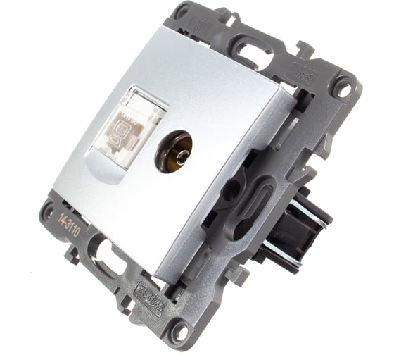 Розетка ЭРА 14-3110-03 RJ45 TV, IP20, алюминий Б0034316