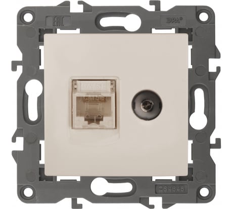 Розетка ЭРА 14-3110-02 RJ45 TV, IP20, сл.кость Б0034315