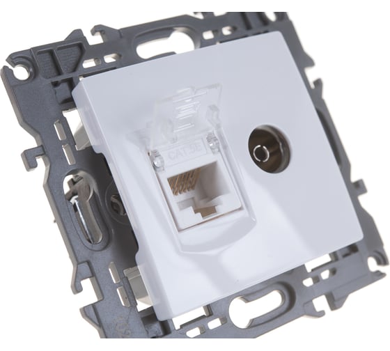 Розетка ЭРА 14-3110-01 RJ45 TV, IP20, белый Б0034314