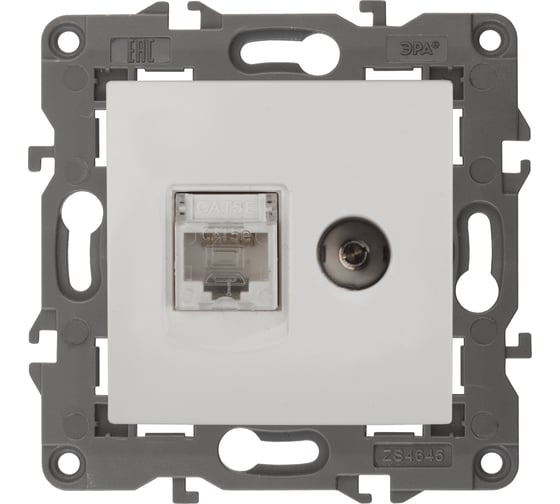 Розетка ЭРА 14-3110-01 RJ45 TV, IP20, белый Б0034314