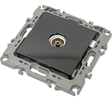 Одиночная розетка TV ЭРА 12-3101-06 IP20, 12, чёрный Б0014710