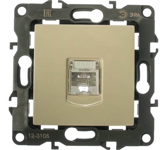 Телефонная розетка ЭРА 12-3105-02 RJ11, IP20, 12, слоновая кость Б0014712