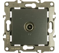 Розетка TV ЭРА 12-3102-12 проходная, IP20, 12, графит Б0027437