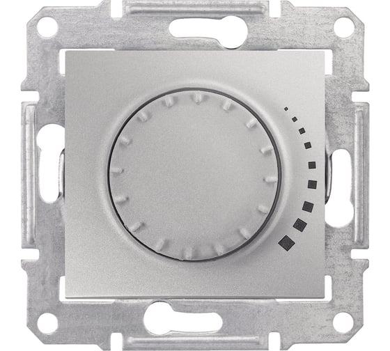 Поворотный светорегулятор Systeme Electric Sedna, алюминий 25-325 Вт, для л/н и г/л с электр. трансформатором SE SDN2200660 1