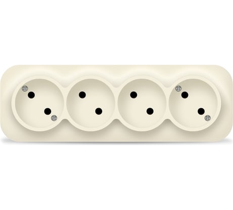 Четырехместная розетка IONICH б/з слоновая кость 1451