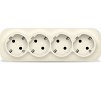 Четырехместная розетка IONICH с/з слоновая кость 1452