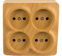 Четырехместная розетка IONICH б/з сосна квадрат 1458