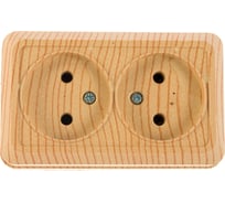 Розетка 2-м UNIVersal Олимп б/з сосна 5560858